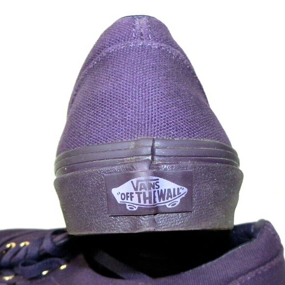 Vans Purple Sneakers Men's Size 8 Shoes Purple Canvas Gold Eyelets Skateboard - Picture 11 of 11